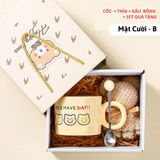  Ly sứ quà tặng Nice day 450ml kèm thìa gấu bông - LSND01 