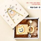  Ly sứ quà tặng Nice day 450ml kèm thìa gấu bông - LSND01 