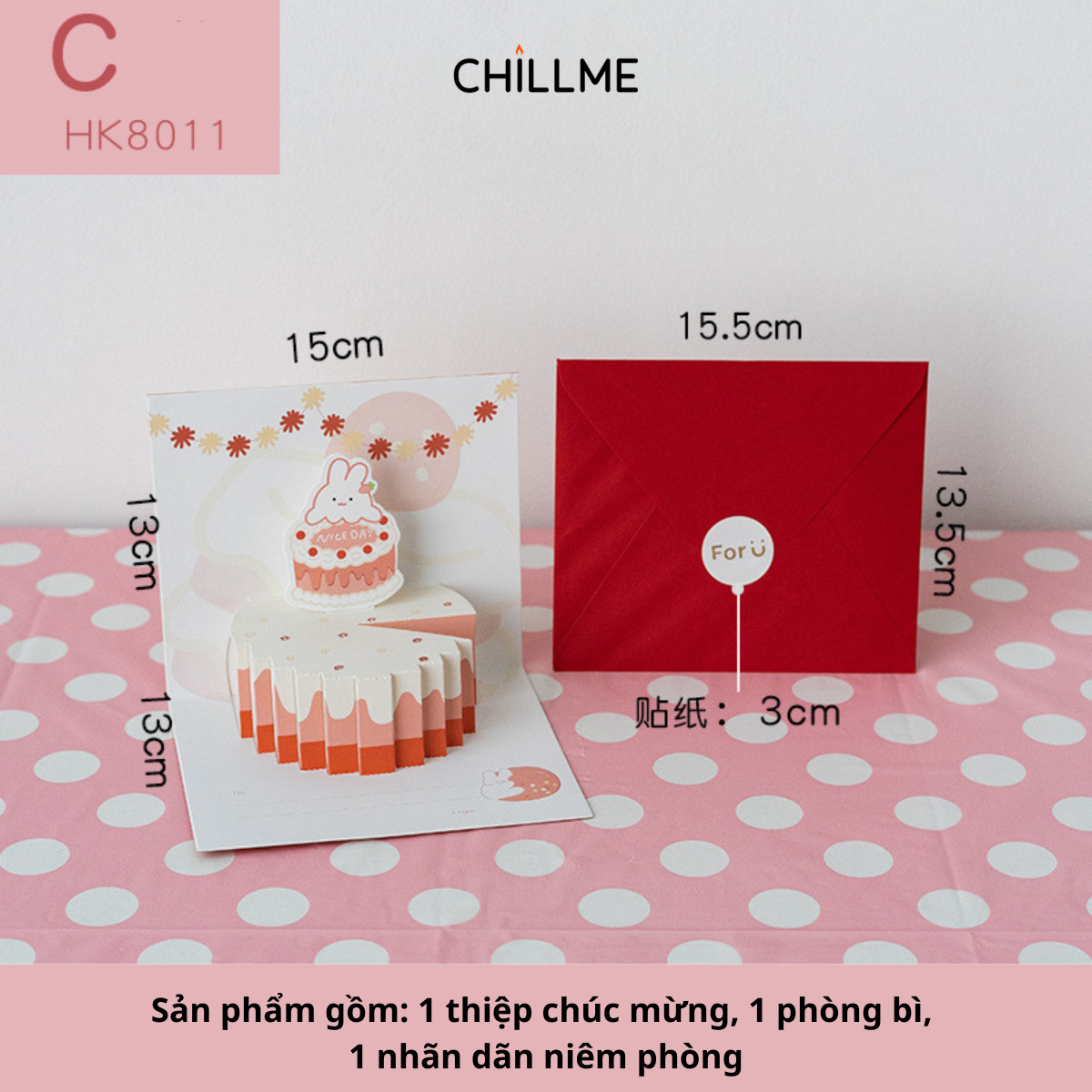  Thiệp 3d chúc mừng hình gấu 3 chiều dễ thương quà tặng ý nghĩa cho người thân ngày lễ kỷ niệm  - HK8011 