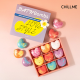  Set quà tặng 9 viên sủi bồn tắm dưỡng ẩm da khô Chillme thư giãn chăm sóc 
