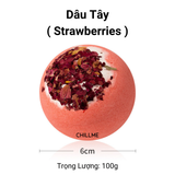  Viên sủi bồn tắm dưỡng da ( KHÔNG TẠO BỌT)  thư giãn 100g Chillme hương nước hoa decor hoa khô Bath bomb 
