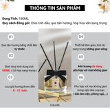  Tinh dầu thơm phòng hương nước hoa 180ml Chillme cắm que tỏa hương khử mùi lâu Reed Diffuser trang trí 