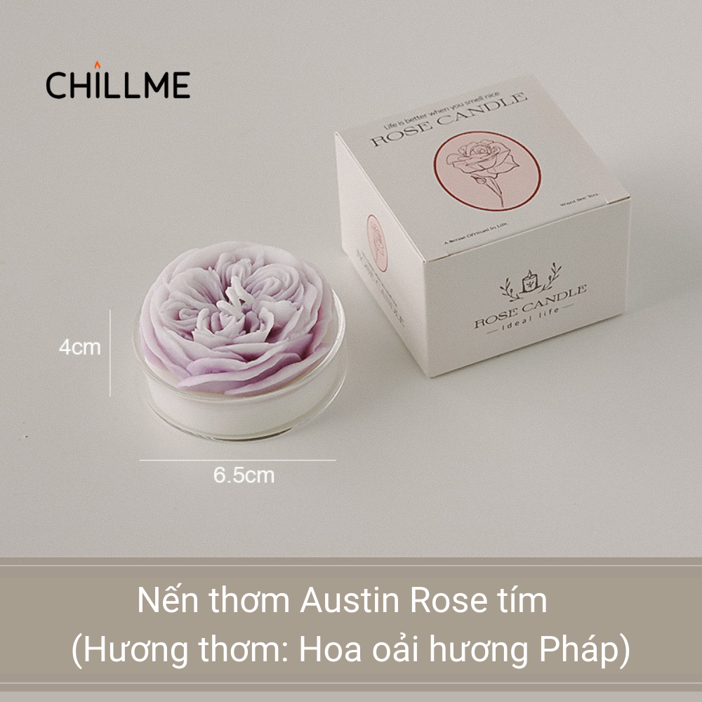  Nến thơm tealight tạo hình hoa hồng Rose Chillme có đế trang trí dễ thương làm quà tặng đám cưới ngày lễ 