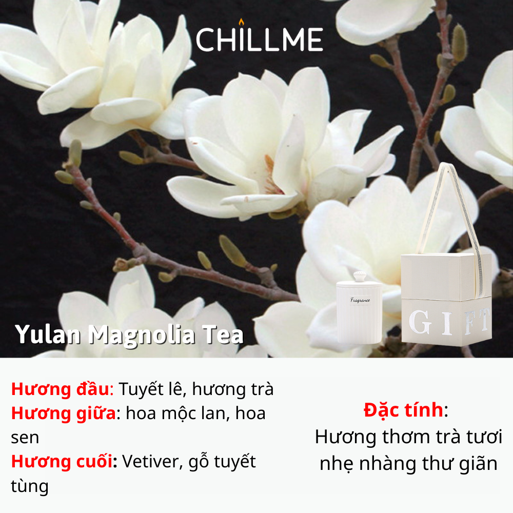  Nến thơm phòng quà tặng candle Chillme thạch cao thơm phòng ngủ decor khử mùi NTC01 