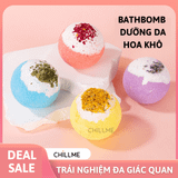  Viên sủi bồn tắm dưỡng da ( KHÔNG TẠO BỌT)  thư giãn 100g Chillme hương nước hoa decor hoa khô Bath bomb 