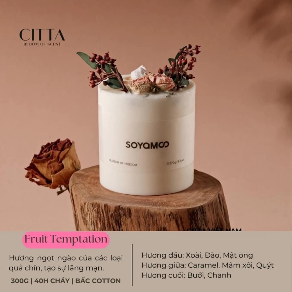  Nến thơm handmade Citta hoa cỏ 4 mùa hương thơm tự nhiên thư giãn trang trí decor phòng bàn làm việc 