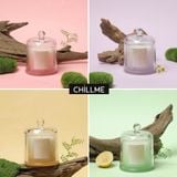  Nến thơm phòng quà tặng sáp đậu nành Chillme nắp chụp thuỷ tinh sang trọng candles khử mùi trang trí 