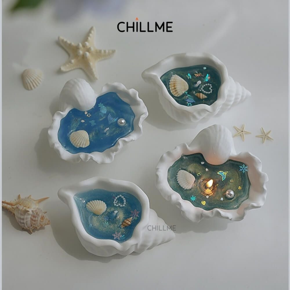  Nến thơm tealight mini hình vỏ sò handmade quà tặng sinh nhật người yêu bạn bè 