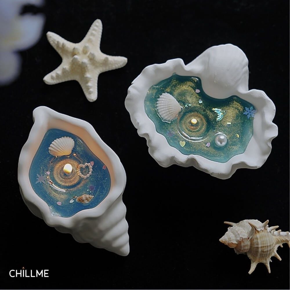  Nến thơm tealight mini hình vỏ sò handmade quà tặng sinh nhật người yêu bạn bè 