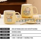  Ly sứ uống nước Thankyou 420ml có nắp đậy kèm thìa - LSTY01 