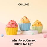  Viên sủi bồn tắm bathbomb Chillme dưỡng ẩm làn da thư giãn tạo màu hình bánh kem dễ thương 