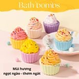  Viên sủi bồn tắm bathbomb Chillme dưỡng ẩm làn da thư giãn tạo màu hình bánh kem dễ thương 