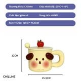  Cốc sứ uống nước có nắp Chillme hình heo và cún dễ thương đáng iu cute phù hợp quà tặng decor 