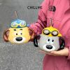 Cốc uống nước chú chó đội mũ dễ thương bằng sứ có nắp đậy kèm ống hút nhôm phù hợp quà tặng
