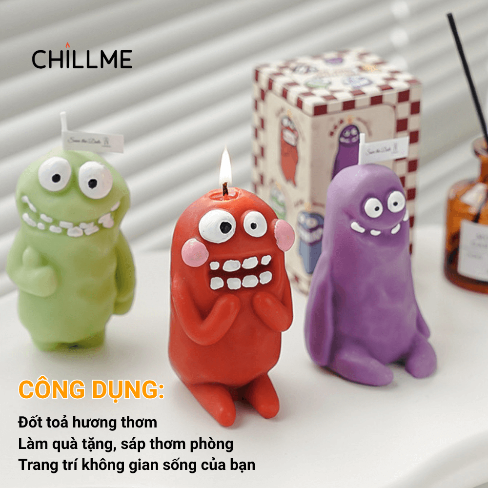  Nến Thơm phòng Mud Man Monster dễ thương cute Chillme làm quà tặng trang trí độc đáo 
