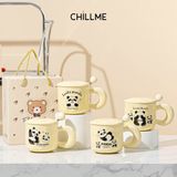  Set hộp quà cốc sứ Lucky Panda , hộp quà tặng kèm gấu thìa tặng người yêu, bạn thân dễ thương - LSLP01 