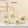 Set hộp quà cốc sứ Lucky Panda , hộp quà tặng kèm gấu thìa tặng người yêu, bạn thân dễ thương - LSLP01