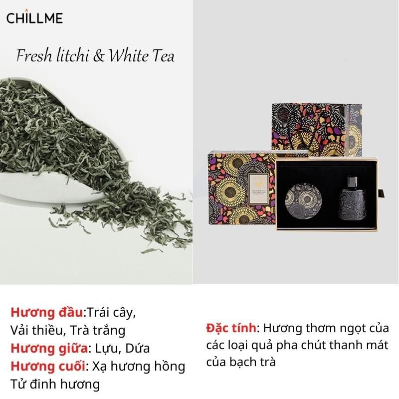  Set nến thơm tinh dầu khuếch tán chillme quà tặng cao cấp thư giãn khử mùi không khói 