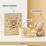  Ly sứ quà tặng Nice day 450ml kèm thìa gấu bông - LSND01 