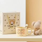  Ly sứ quà tặng Nice day 450ml kèm thìa gấu bông - LSND01 