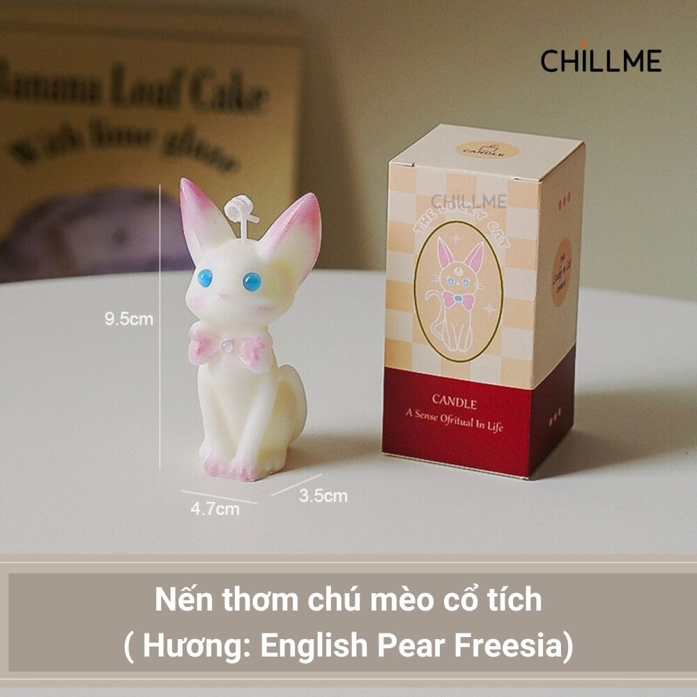  Nến thơm tạo mô hình chú mèo dễ thương Chillme handmade decor làm quà tặng trang trí dễ thương 