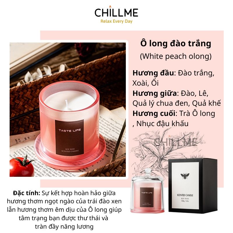  Nến thơm cao cấp sáp đậu nành chillme thiên nhiên khử mùi phòng trang trí sang trọng đẹp mắt TL 