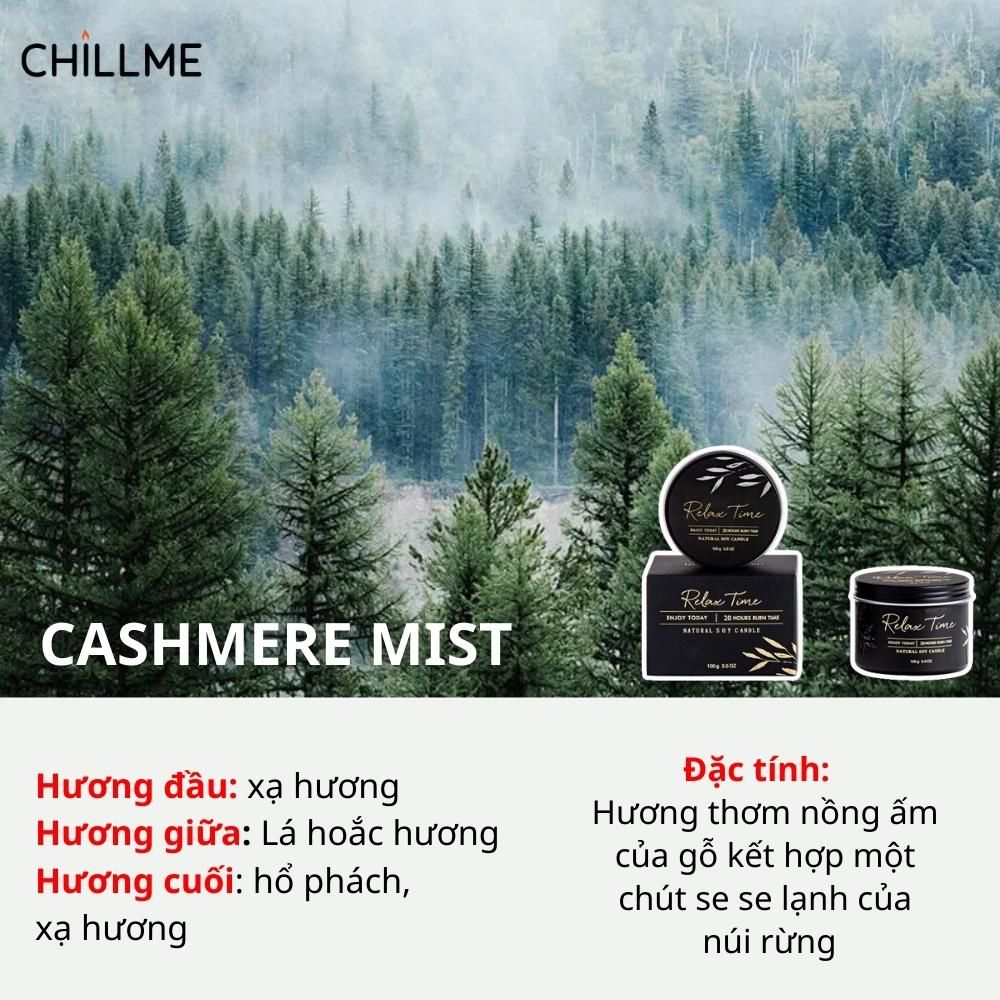  Nến thơm sáp đậu nành Chillme 155g thơm phòng hũ nhôm không khói thư giãn trang trí 