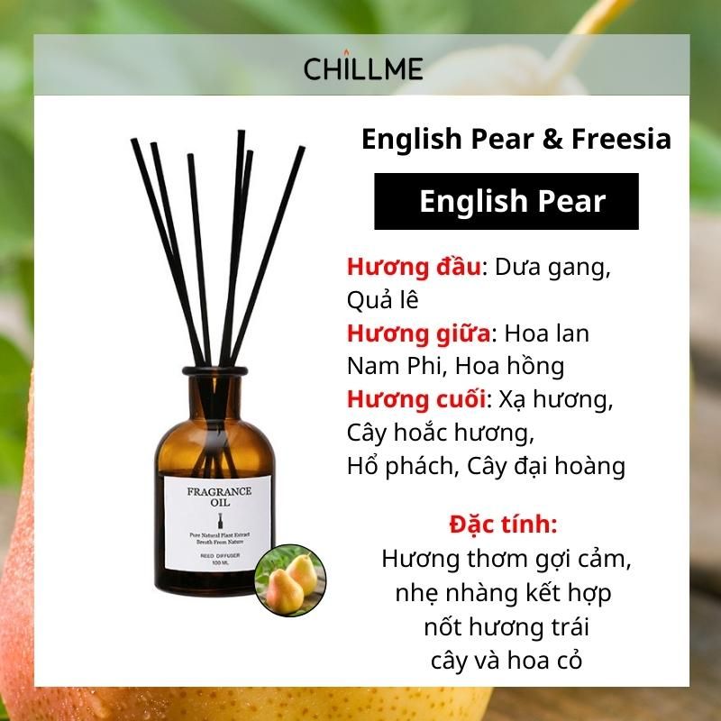  Tinh dầu thiên nhiên thơm phòng cao cấp nguyên chất 100ml TD02 xông phòng, đuổi muỗi - Chillme 