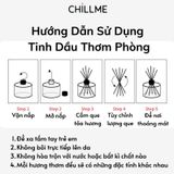  Lọ tinh dầu thơm phòng khuếch tán 50ml Chillme que gỗ hương trái cây khử mùi thư giãn quà tặng Reed Diffuser 