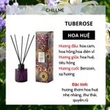  Tinh dầu thơm phòng khuyếch tán Chillme 100ml que gỗ khử mùi không khí thư giãn decor 