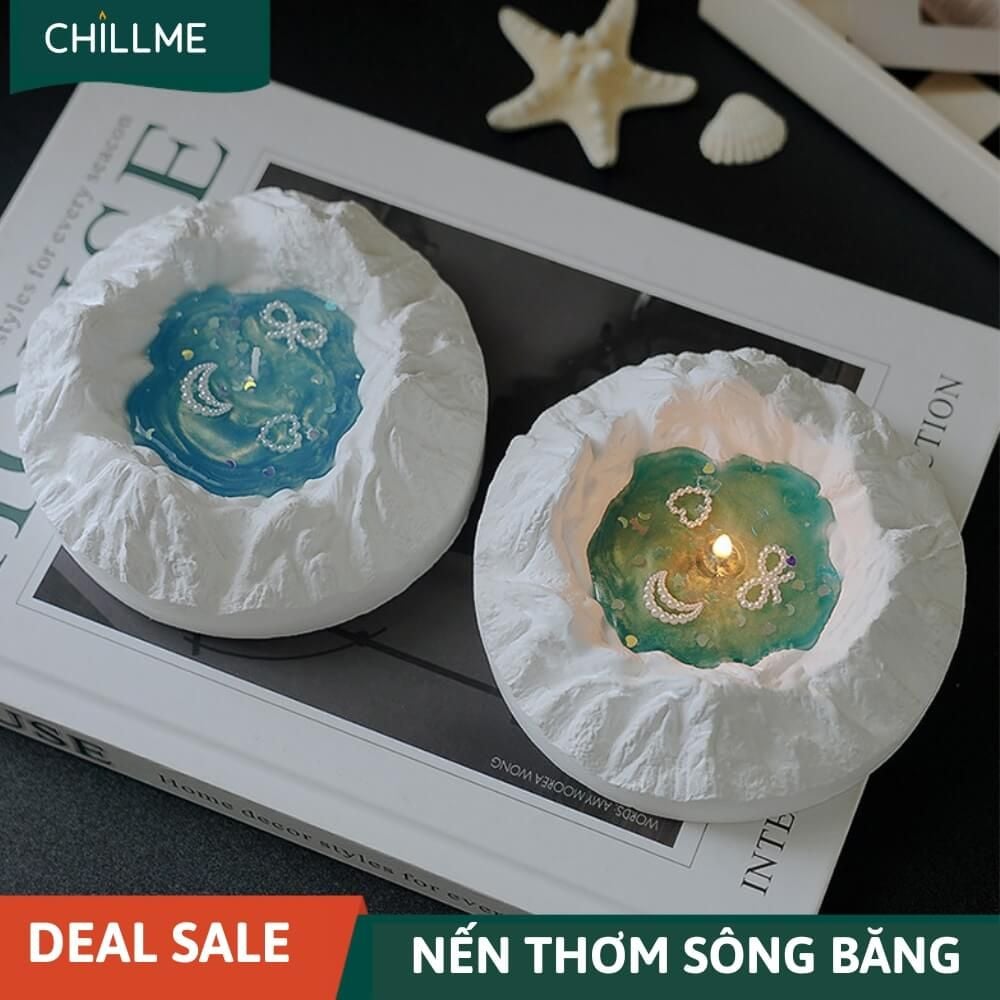 Nến Thơm Sông Băng Đại Dương Chillme Decor Lấp Lánh, Thư Giãn, Làm Quà Tặng Kèm Hộp Dễ Thương 