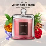  Nến thơm nắp chuông Chillme hương ngọt ngào ấm áp 150g - Velvet Rose & Ebony 