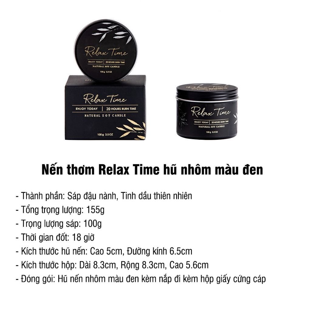  Nến thơm sáp đậu nành Chillme 155g thơm phòng hũ nhôm không khói thư giãn trang trí 