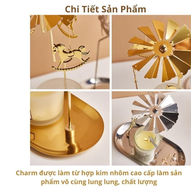  Phụ kiện nến thơm Charm có khay đựng nến trang trí chong chóng xoay giúp căn phòng trở nên lung linh, thư giãn 