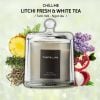 Nến thơm nắp chuông Chillme hương tươi mới ngọt dịu 150g - Litchi Fresh Gray & White Tea