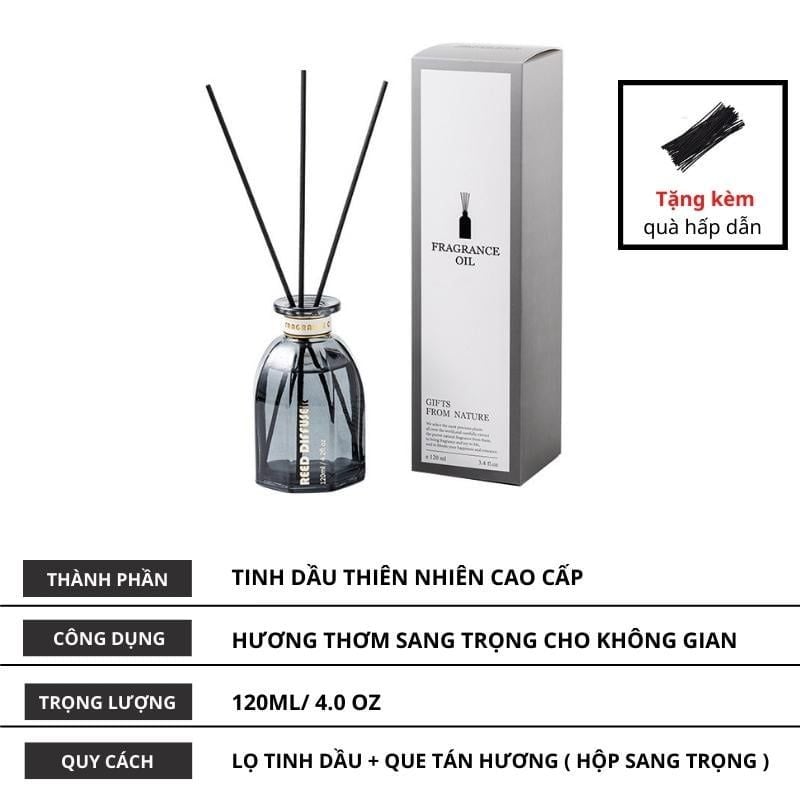  Tinh dầu thơm phòng thiên nhiên Chillme que gỗ khuếch tán hương cao cấp thư giãn sang trọng 120ml 