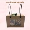Set box giấy có nơ xinh quai đựng sản phẩm đựng quà tặng nhiều kích thước - Chillme