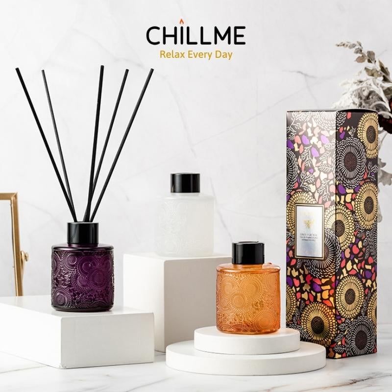  Tinh dầu thơm phòng khuyếch tán Chillme 100ml que gỗ khử mùi không khí thư giãn decor 