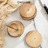  Đế lót ly nến thơm bằng gỗ chillme chất liệu tự nhiên phong cách vintage cao cấp 