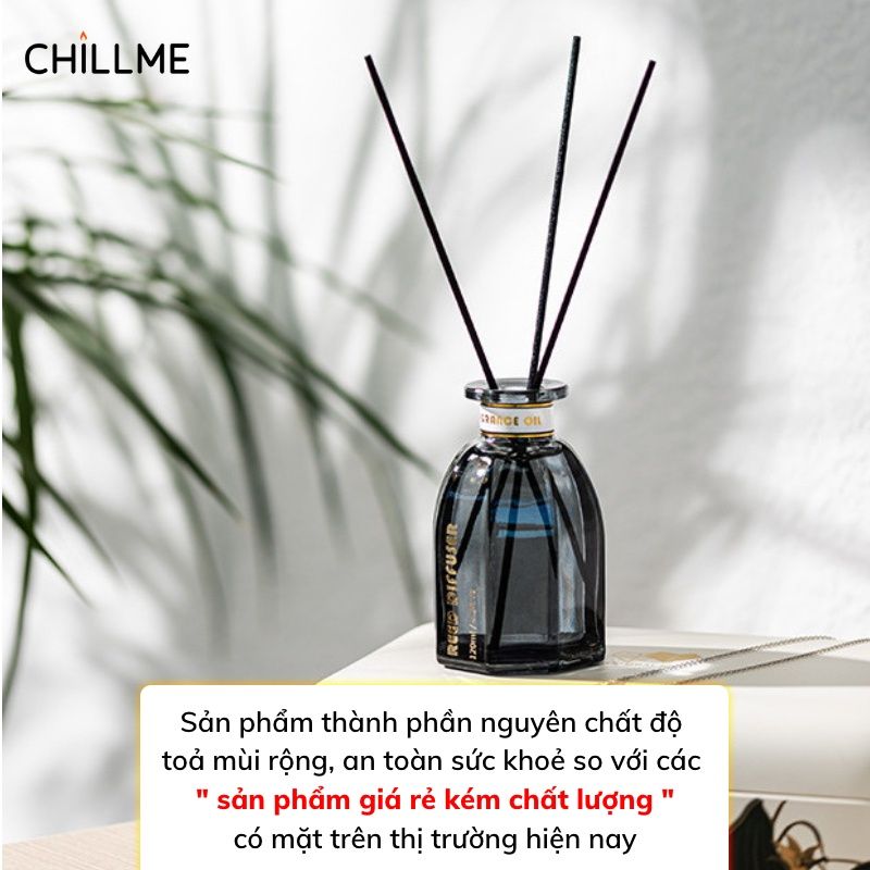  Tinh dầu thơm phòng thiên nhiên Chillme que gỗ khuếch tán hương cao cấp thư giãn sang trọng 120ml 