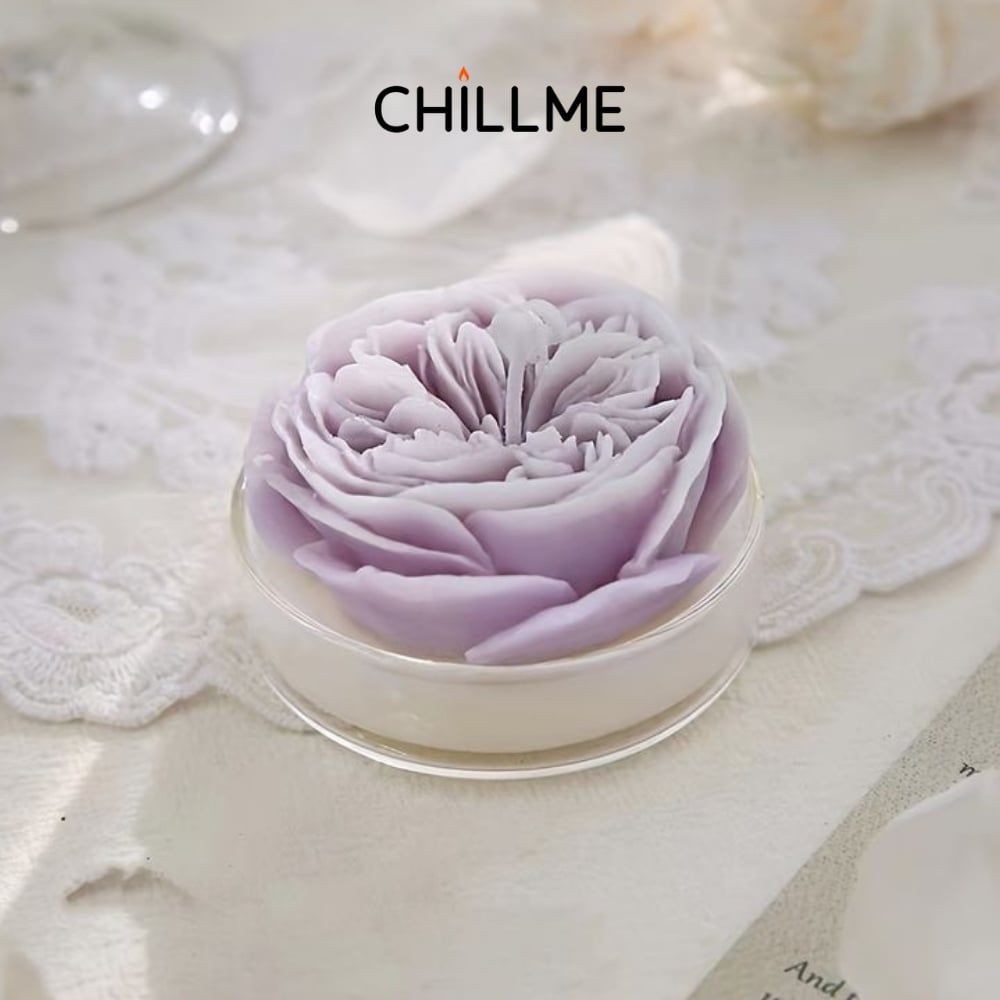  Nến thơm tealight tạo hình hoa hồng Rose Chillme có đế trang trí dễ thương làm quà tặng đám cưới ngày lễ 