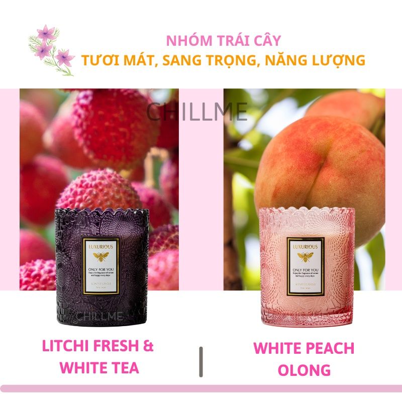  Nến thơm phòng classic Chillme mùi hương tự nhiên làm quà tặng thư giãn khử mùi decor 