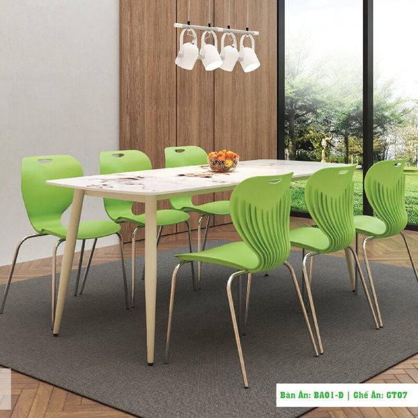 Bàn Ăn Mặt Gỗ Cao Su 1m4 BA01-G14