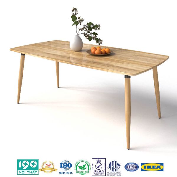 Bàn Ăn Mặt Gỗ Cao Su 1m6 BA03-G16