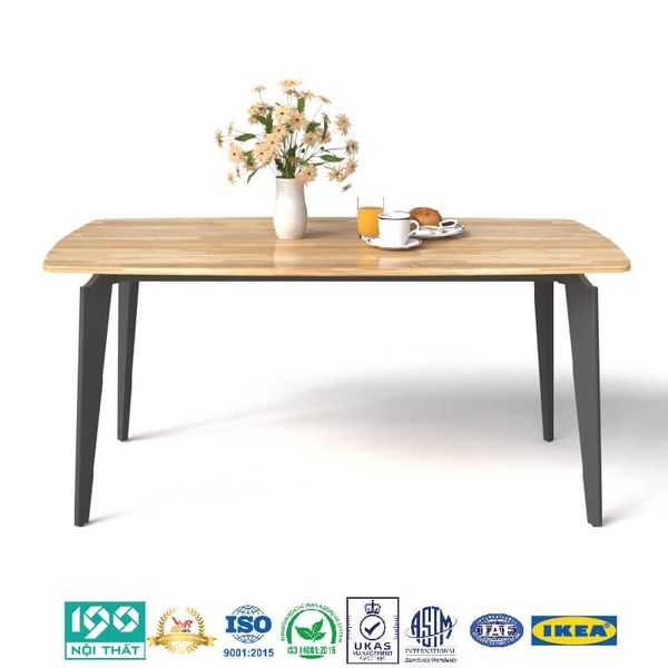 Bàn Ăn Mặt Gỗ Cao Su 1m6 BA04-G16