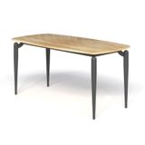 Bàn Ăn 4 Ghế Chân Sắt Mặt Gỗ Cao Su 241BA-G14