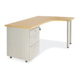 Bàn Lượn Phải 3 Ngăn 1m6 Chân Thép BLP16CT-HS3