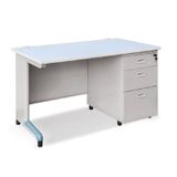 Bàn Làm Việc 1m4 Hộc Dập Cạnh Tròn BS14HK1-LG (Màu Laminate Ghi)