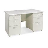 Bàn Làm Việc 2 Hộc 6 Ngăn Kéo Tay Chữ Nhật 1m4 BS14H3-LG (Màu Laminate Ghi)