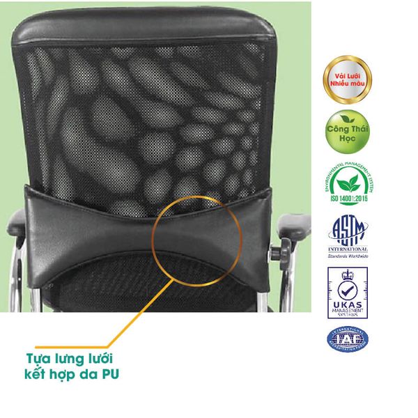 Ghế Xoay Lưới Ngả Lưng Chân Mạ GX207-M